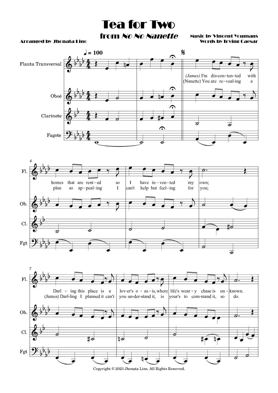 Tea For Two (arr. Jhonata Lino)