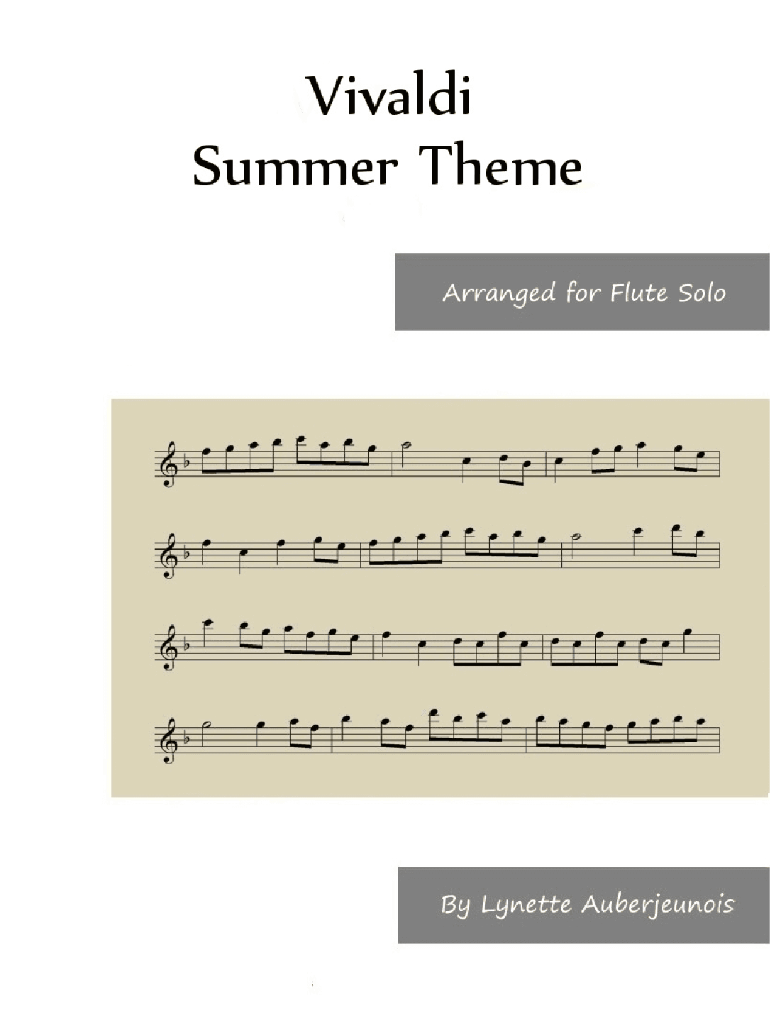 Summer Theme - Flute Solo (arr. Lynette Auberjeunois)