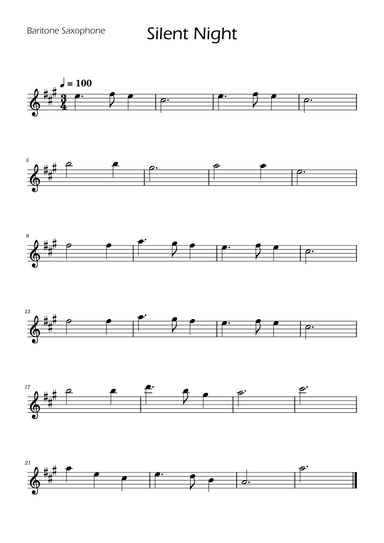 Silent Night - Baritone Sax w/ Piano (arr. Ygor Nunes)