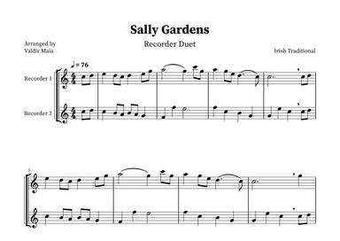 Sally Gardens - Alto Recorder Duo (arr. Valdir Maia)