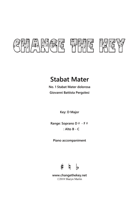 Stabat Mater No.1 Stabat Mater dolorosa - D Major (arr. Change the Key)