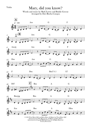 Mary, Did You Know? (arr. Davi Rocha Campos)