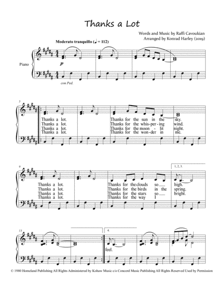 Thanks A Lot (arr. Konrad Harley)