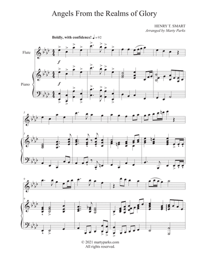 Angels From the Realms of Glory (Flute-Piano) (arr. Marty Parks)