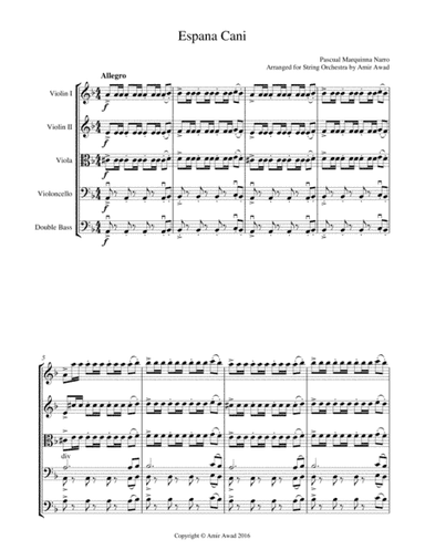 España cañí (Espana Cani) - Arranged for string Orchestra (arr. Amir Awad)