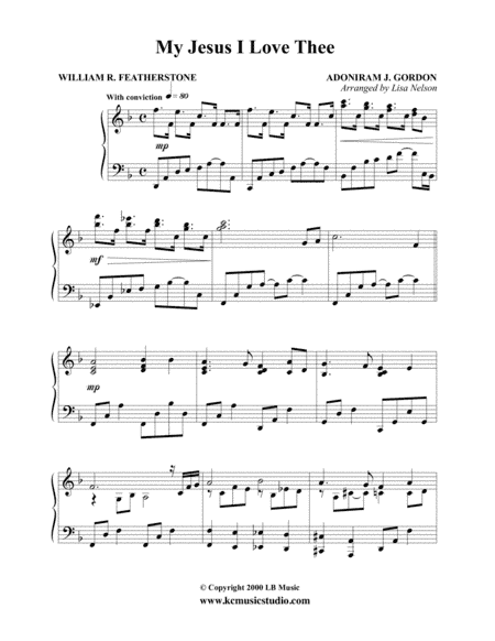 My Jesus I Love Thee - Piano Solo - Advanced (arr. Lisa Nelson)