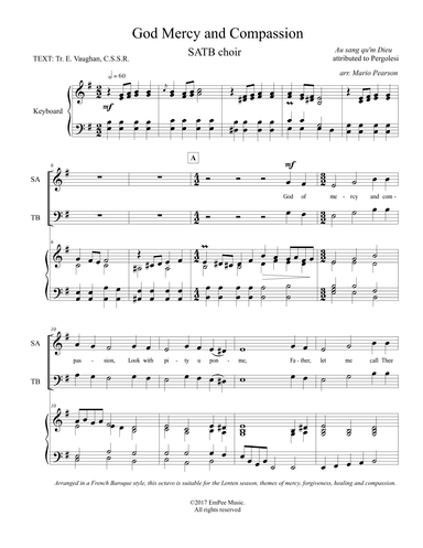 God of Mercy and Compassion SATB (arr. Mario Pearson)
