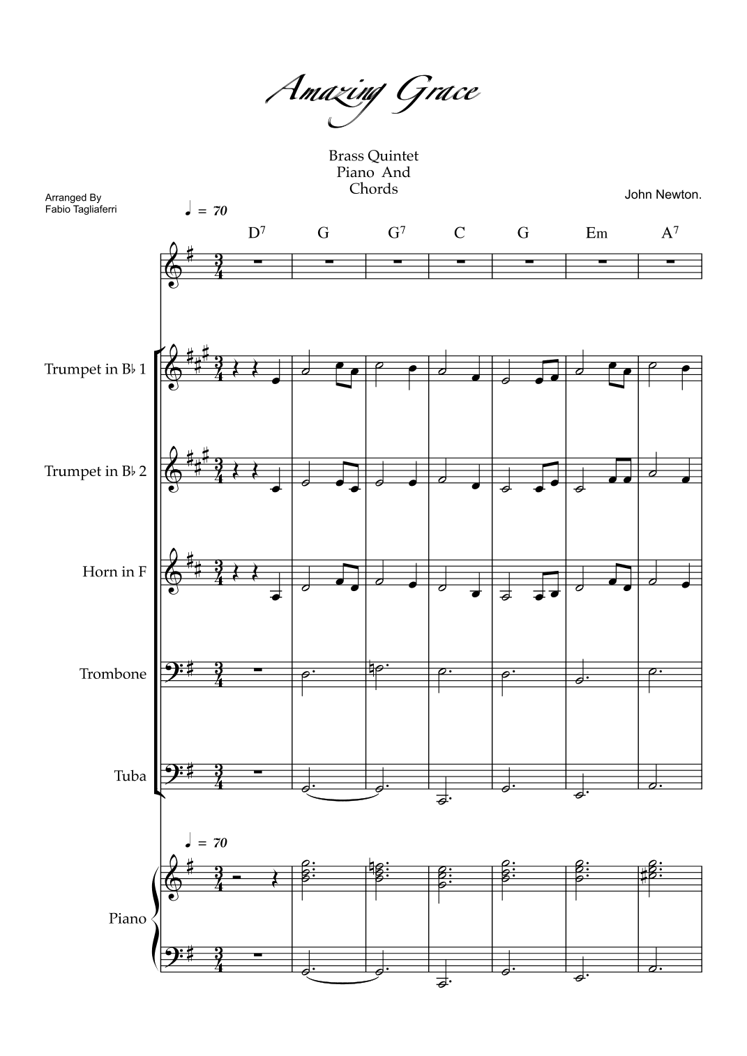 Amazing Grace (arr. Fabio Tagliaferri)