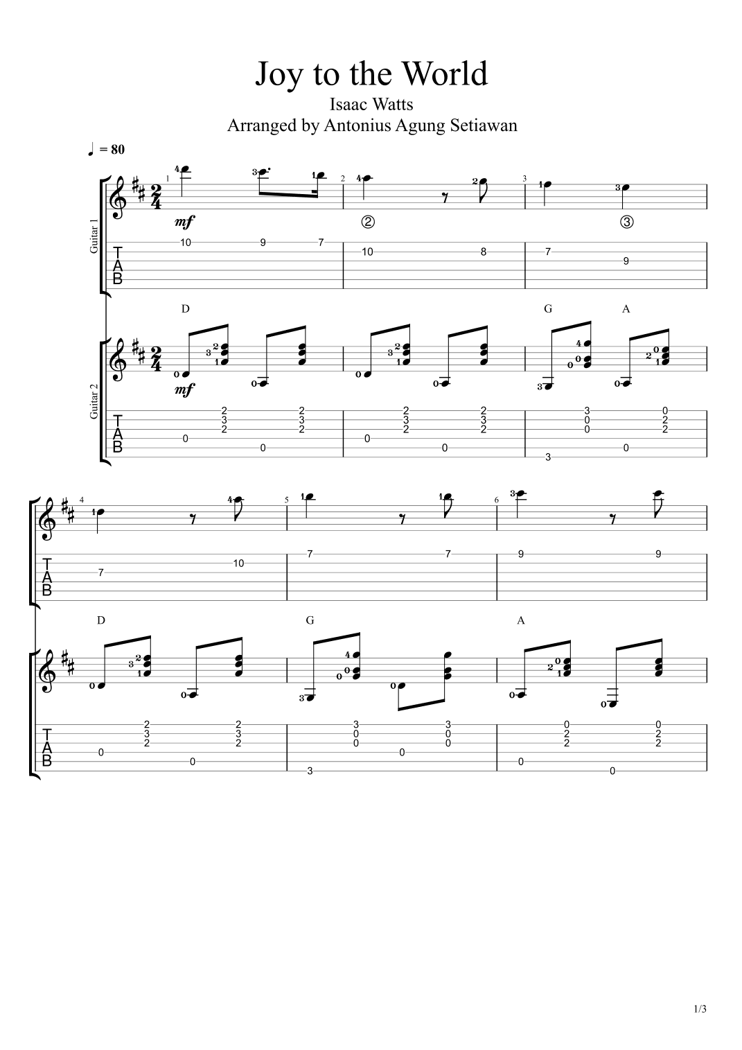 Joy to the World (arr. Antonius Agung Setiawan)