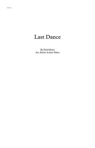Last Dance (arr. Enrico Lopez-Yañez)