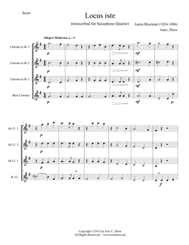 Locus Iste (for Clarinet Quartet) (arr. Eric Drew)