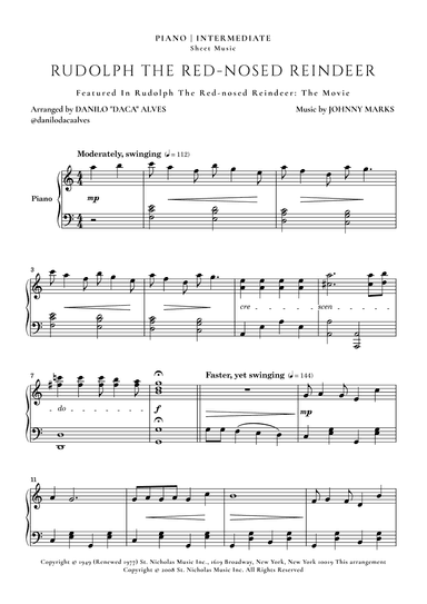 Rudolph The Red-nosed Reindeer (arr. Danilo "Daca" Alves)
