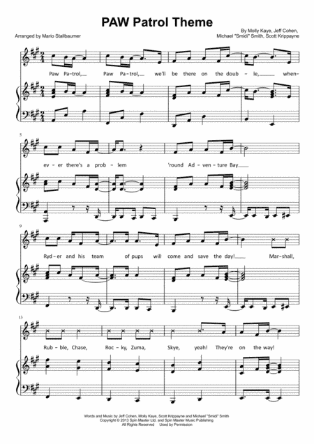 Paw Patrol Theme (arr. Mario Stallbaumer)
