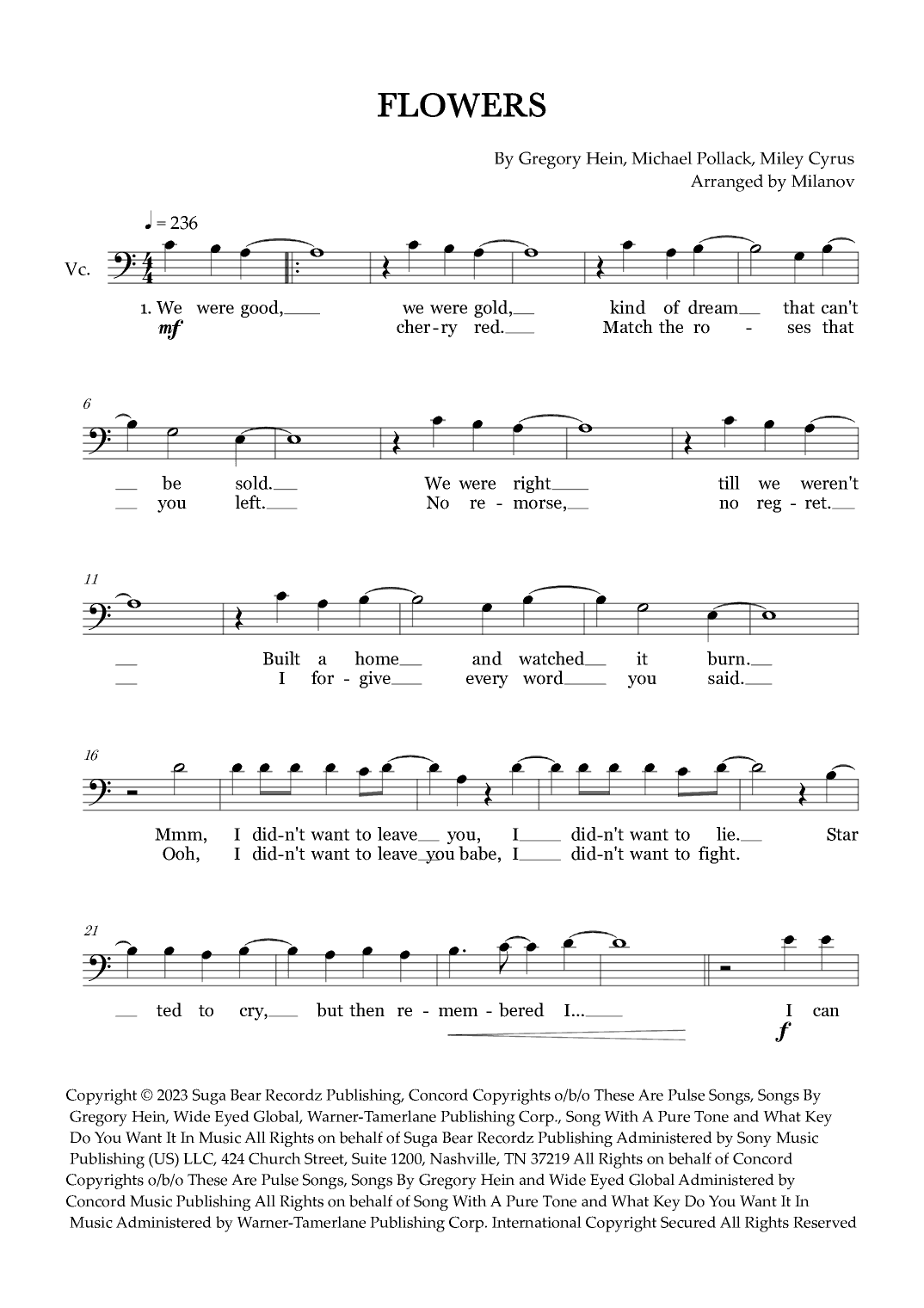 Flowers (arr. Milanov)