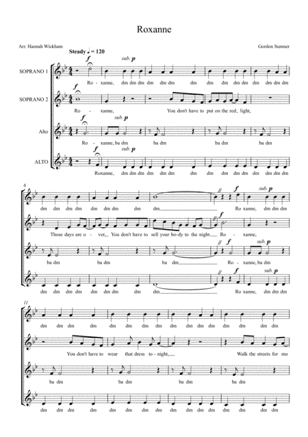 Roxanne (arr. Hannah Wickham)