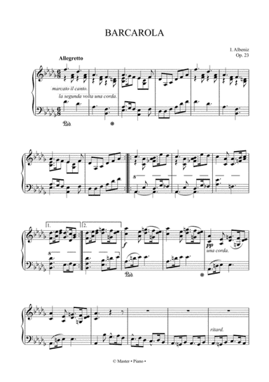 Albeniz - Barcarola Op.23 for piano solo (arr. MMS)