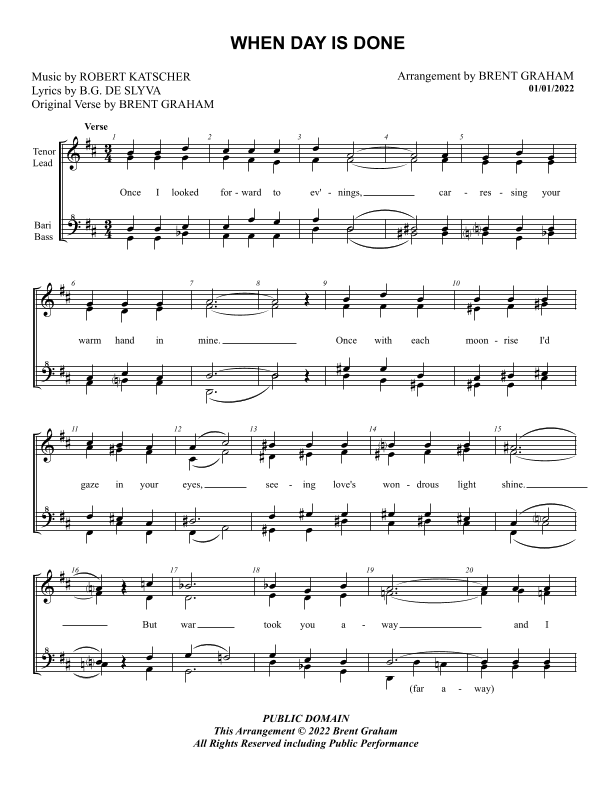 When Day is Done (arr. Brent Graham)