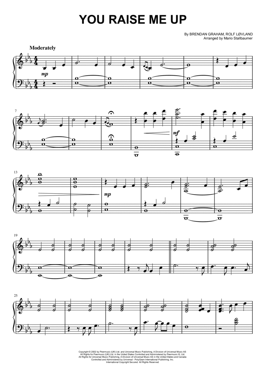 You Raise Me Up (arr. Mario Stallbaumer)