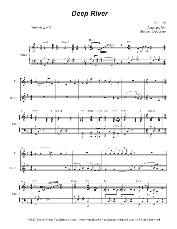 Deep River (Duet for Flute and Bb-Clarinet) (arr. Stephen DeCesare)