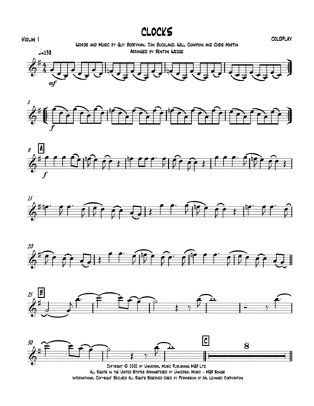 Clocks (arr. Benton Wedge)