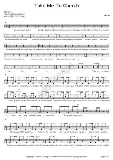 Take Me To Church (arr. COPYDRUM)