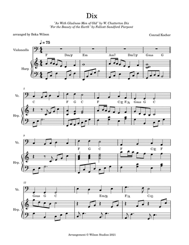 As With Gladness Men of Old--cello/harp duet (arr. Beka Wilson)
