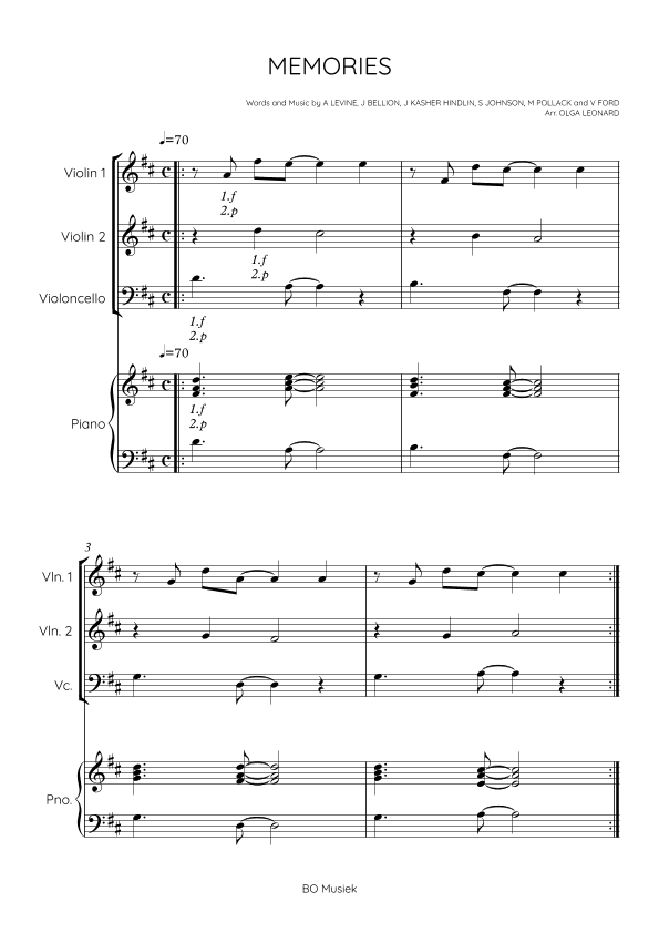 Memories (arr. Olga Leonard)