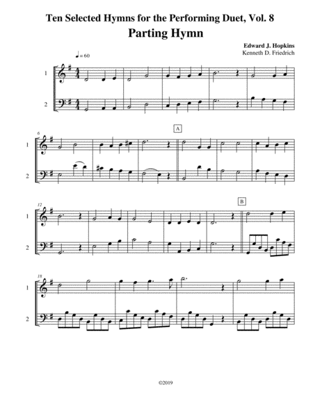 Ten Selected Hymns for the Performing Duet, Vol. 8 - violin and cello (arr. Kenneth D. Friedrich)