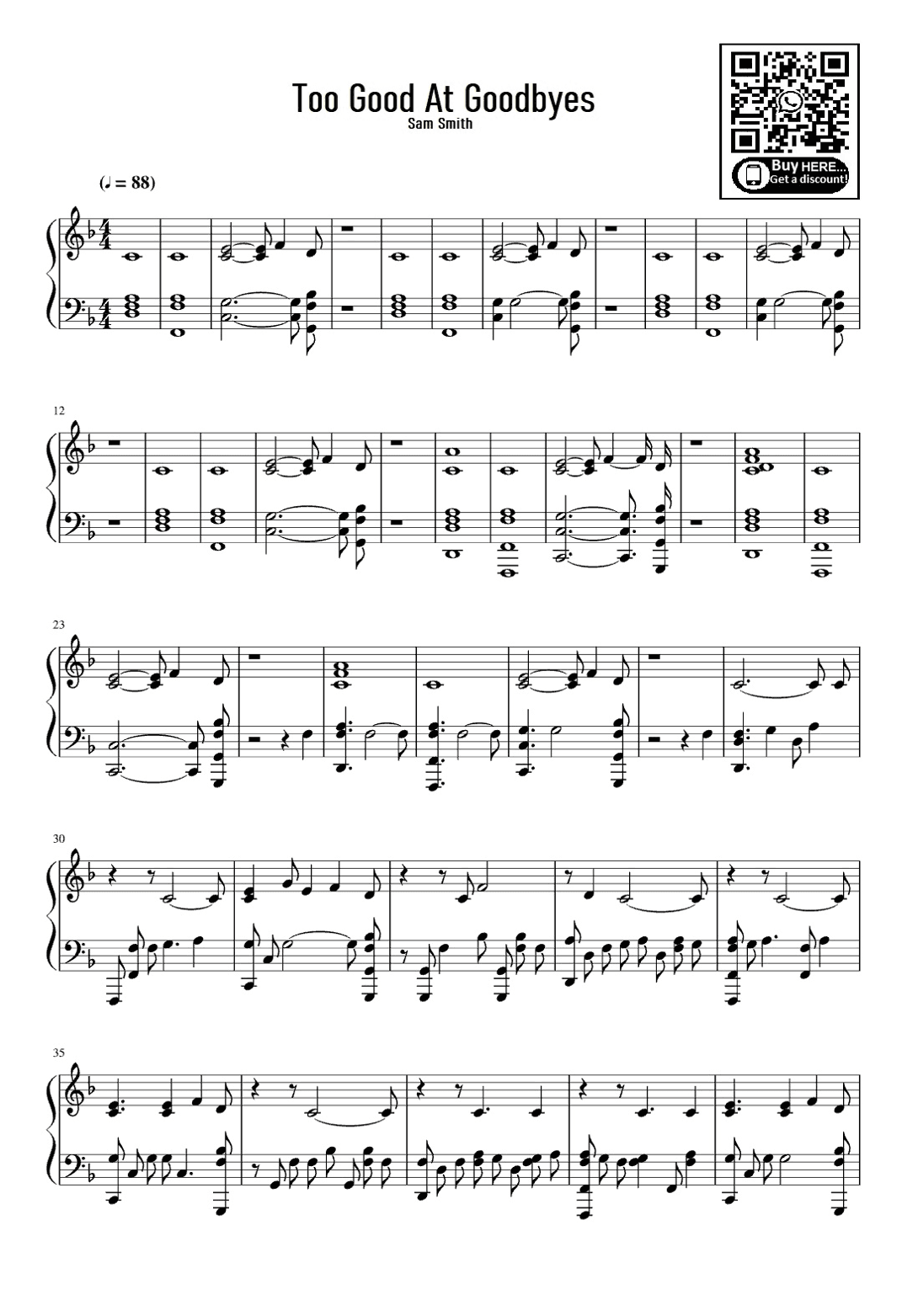 Too Good At Goodbyes (arr. eduardo)