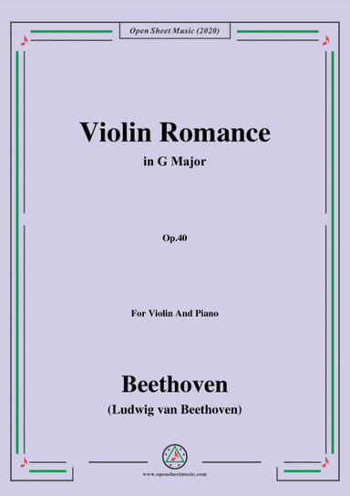 Beethoven-Violin Romance in G Major,Op.40,for Violin and Piano (arr. MSM)