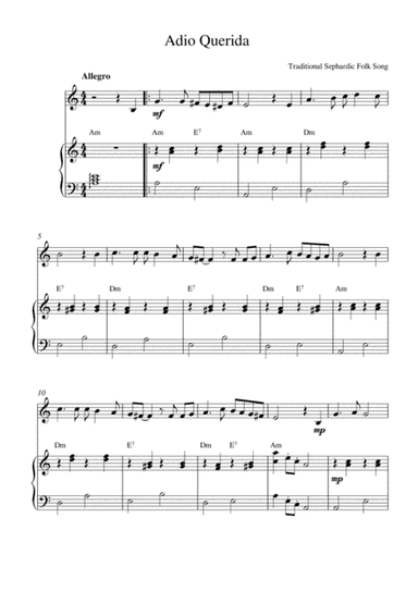 Adio Querida (goodbye my beloved) (arr. Kaiserin Rebecca)