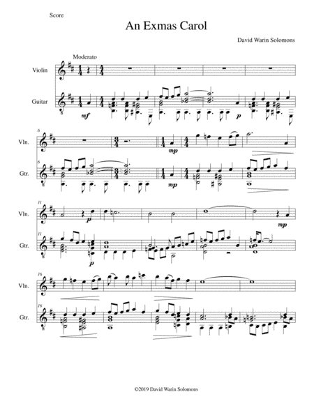 An Exmas Carol for violin and guitar