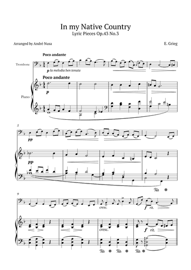 Lyric Pieces Op.43 No.3 (arr. André Nusa)