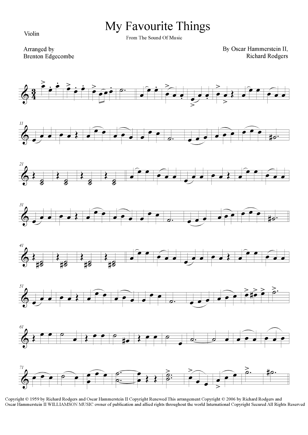 My Favorite Things (arr. Brenton Edgecombe)