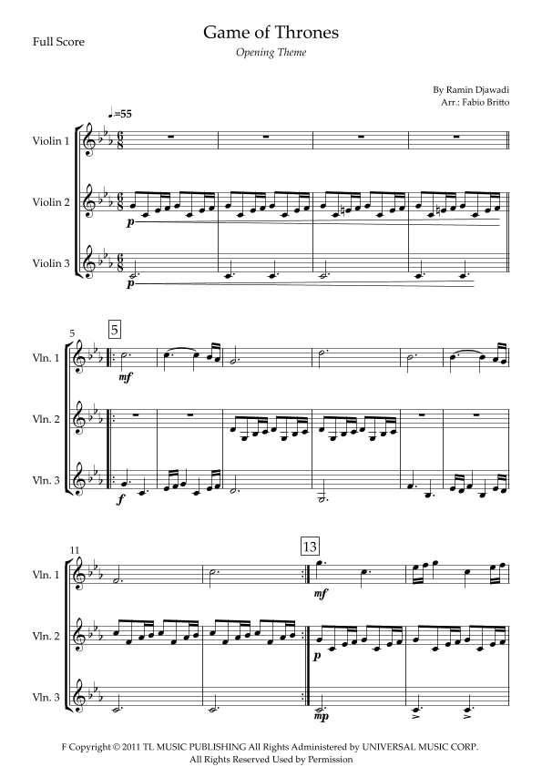 Game Of Thrones (arr. Fabio Britto)