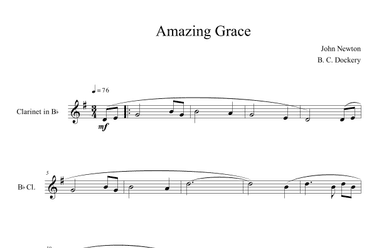 Amazing Grace (Solo Clarinet) (arr. B. C. Dockery)