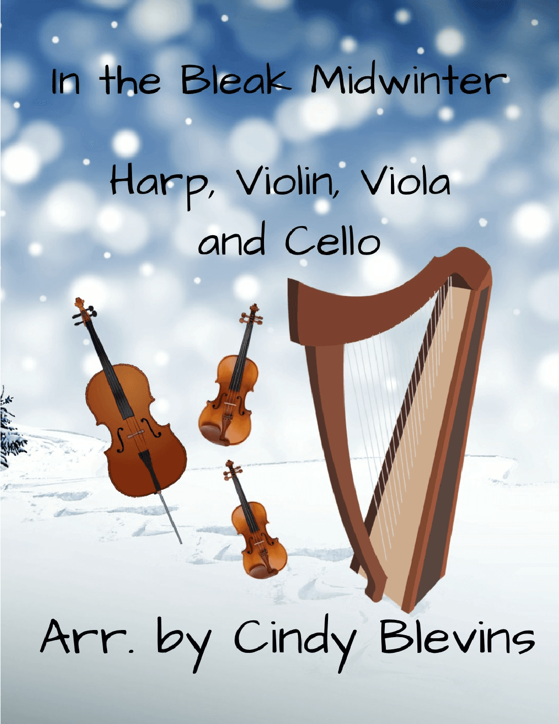 In the Bleak Midwinter, for Violin, Viola, Cello and Harp (arr. Cindy Blevins)