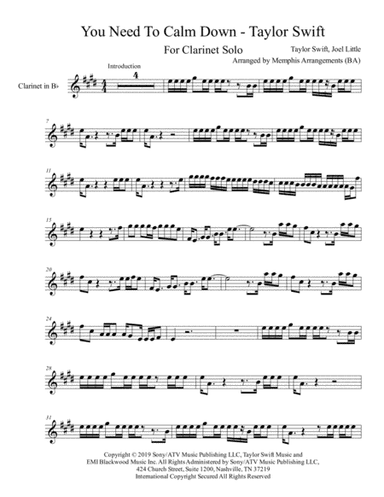 You Need To Calm Down (arr. Memphis Arrangements (BA))