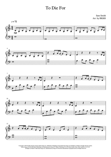 To Die For (arr. RKKR)