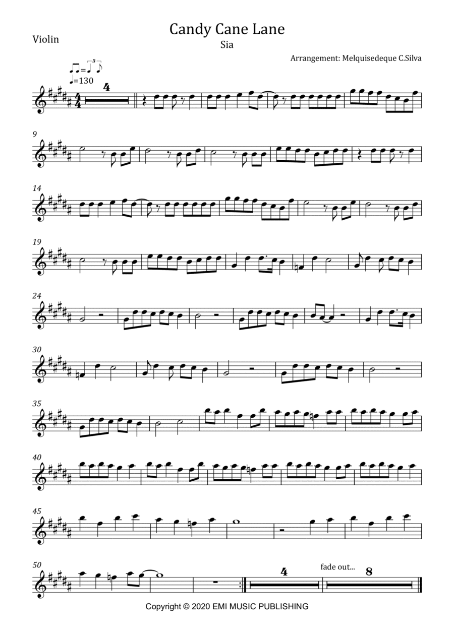 Candy Cane Lane (arr. Melquisedeque C.Silva)