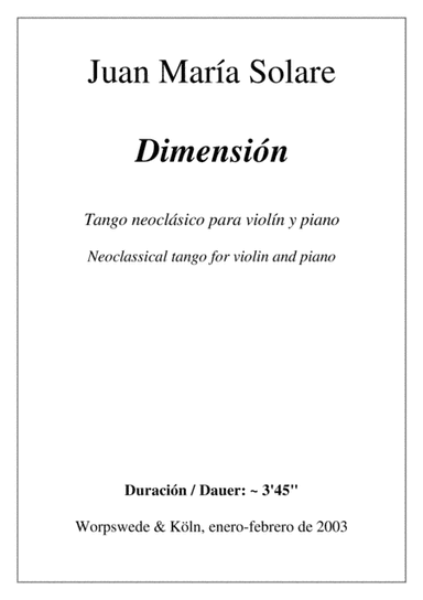 Dimensión [violin + piano]