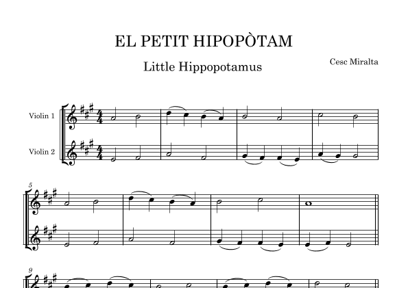 EL PETIT HIPOPOTAM Vl Duet