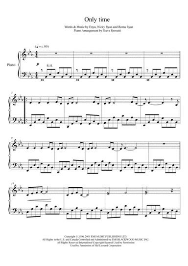 Only Time (arr. Steve Sposetti)
