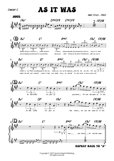 As It Was (arr. Prep)