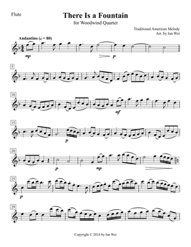 There Is a Fountain for Woodwind Quartet (arr. Ian Wei)
