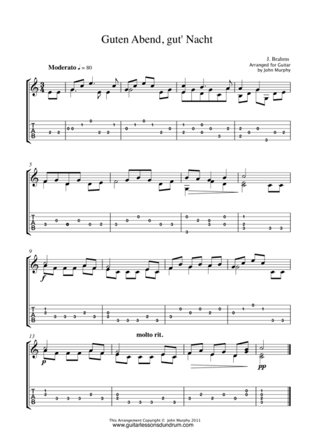 Guten Abend, guten Nacht (arr. John Murphy)