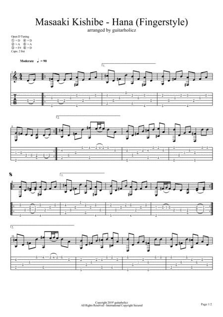 Masaaki Kishibe - Hana (岸部真明 - 花) (Guitar Fingerstyle)