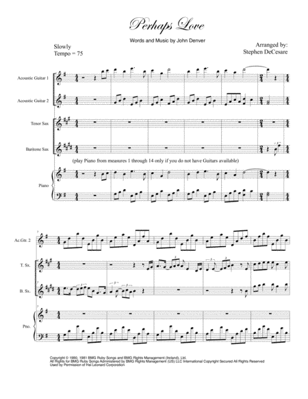 Perhaps Love (arr. Stephen DeCesare)