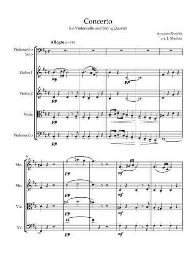 Concerto for Violoncello and Orchestra (arr. Jacob Mashak)