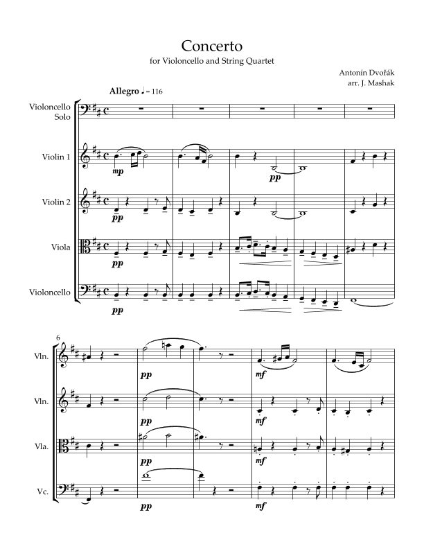 Concerto for Violoncello and Orchestra (arr. Jacob Mashak)